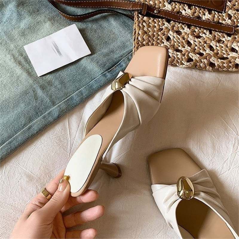 Damen modische Mules mit raffiniertem Schleifenakzent R&B
