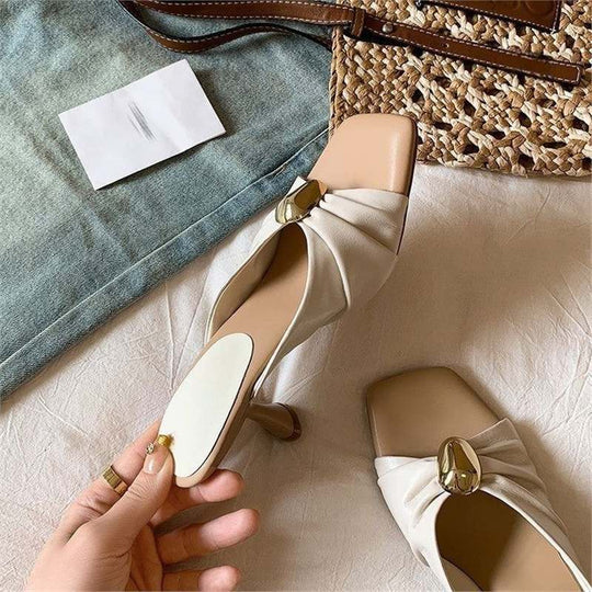 Damen modische Mules mit raffiniertem Schleifenakzent R&B