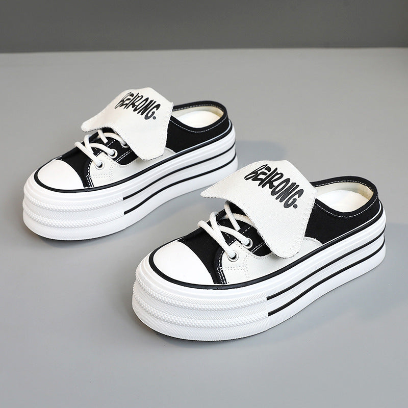 Damen modische Plateau Sneaker mit abnehmbaren Riemen R&B