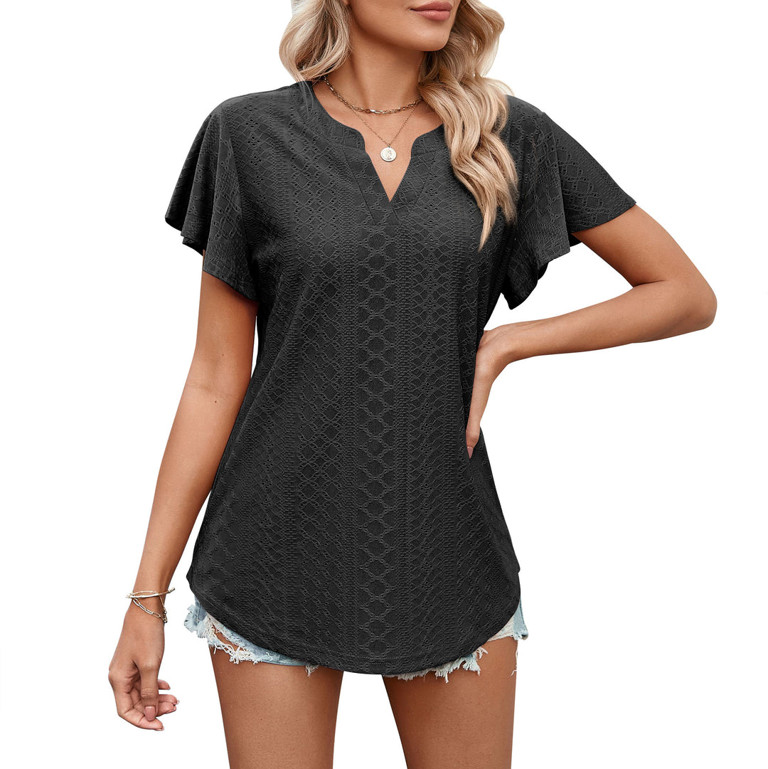 Damen Luftiges Blusenshirt mit effektvollem Lochmuster R&B