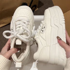 Damen Modische Sneaker mit dicker Profilsohle und elastischen Schnürsenkeln R&B