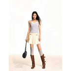 Damen nan doppellagiges formgR&Bendes Neckholder-Oberteil mit integriertem Unterbustier und feiner Rippstruktur R&B