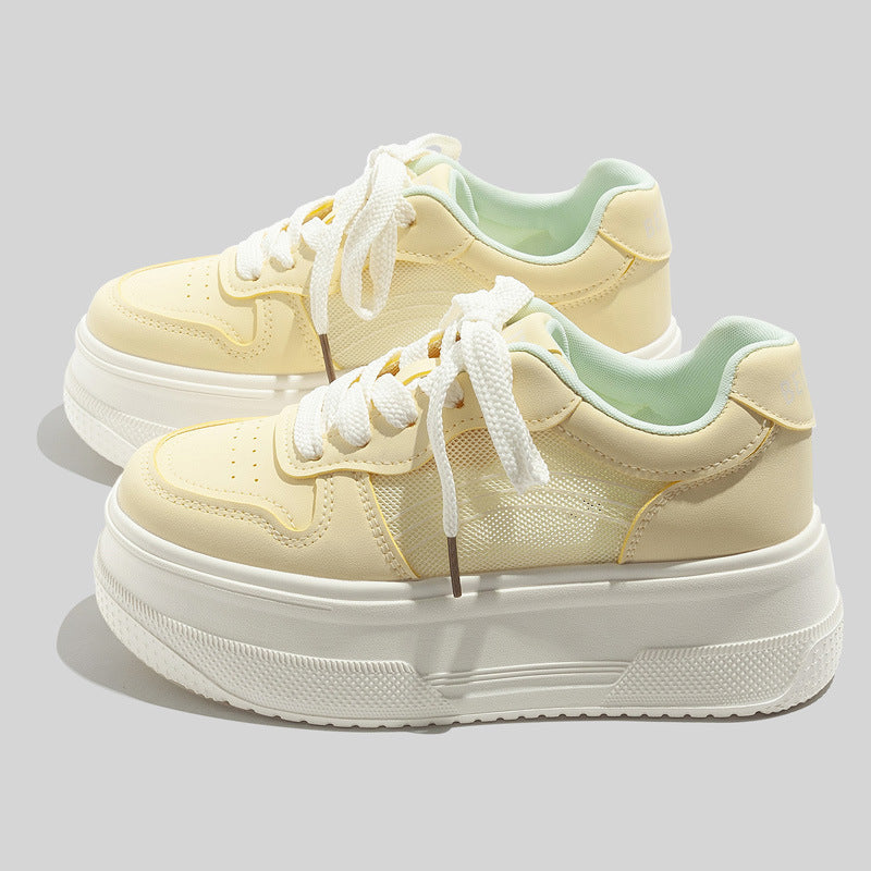 Damen Plattform Sneakers mit atmungsaktivem Mesh-Obermaterial und modischem Design