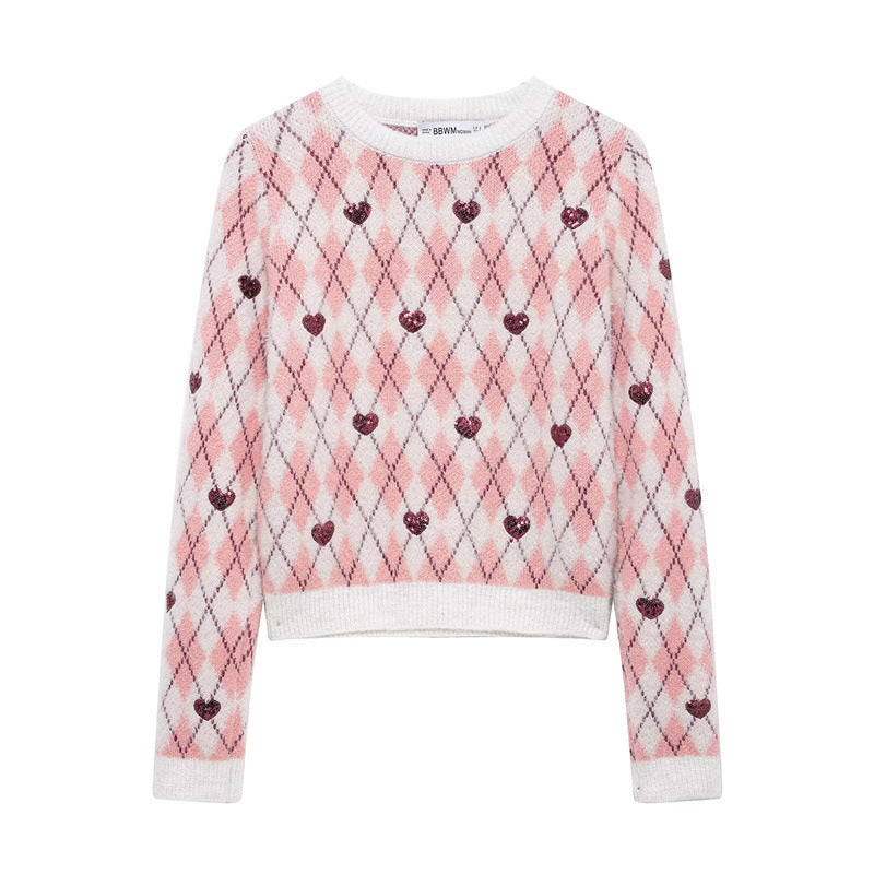 Damen Kuscheliger Pullover mit Herzdesign R&B