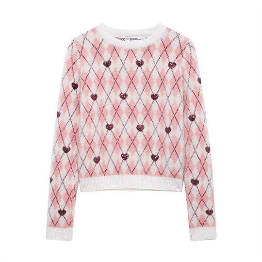 Damen Kuscheliger Pullover mit Herzdesign R&B