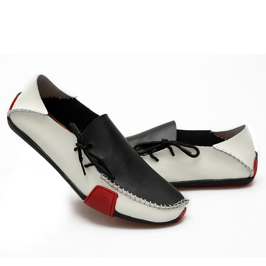 Damen Elegante Mokassins aus feinem Leder mit kontrastrierenden Details R&B