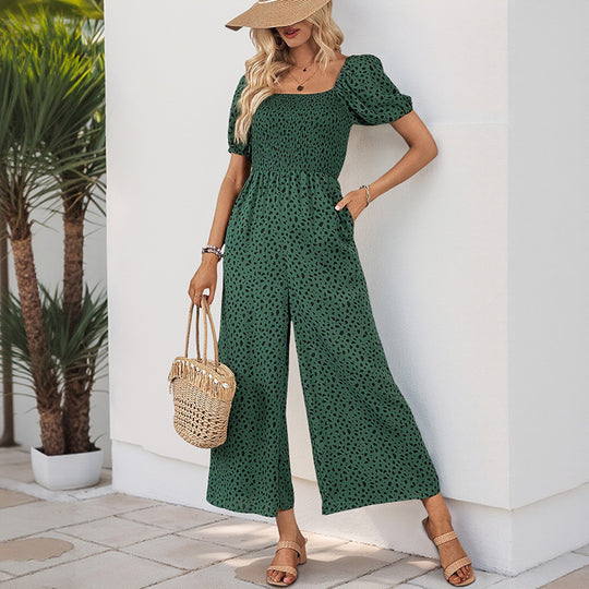 Damen Maxikleid mit Puffärmeln und seitlichem Schlitz R&B
