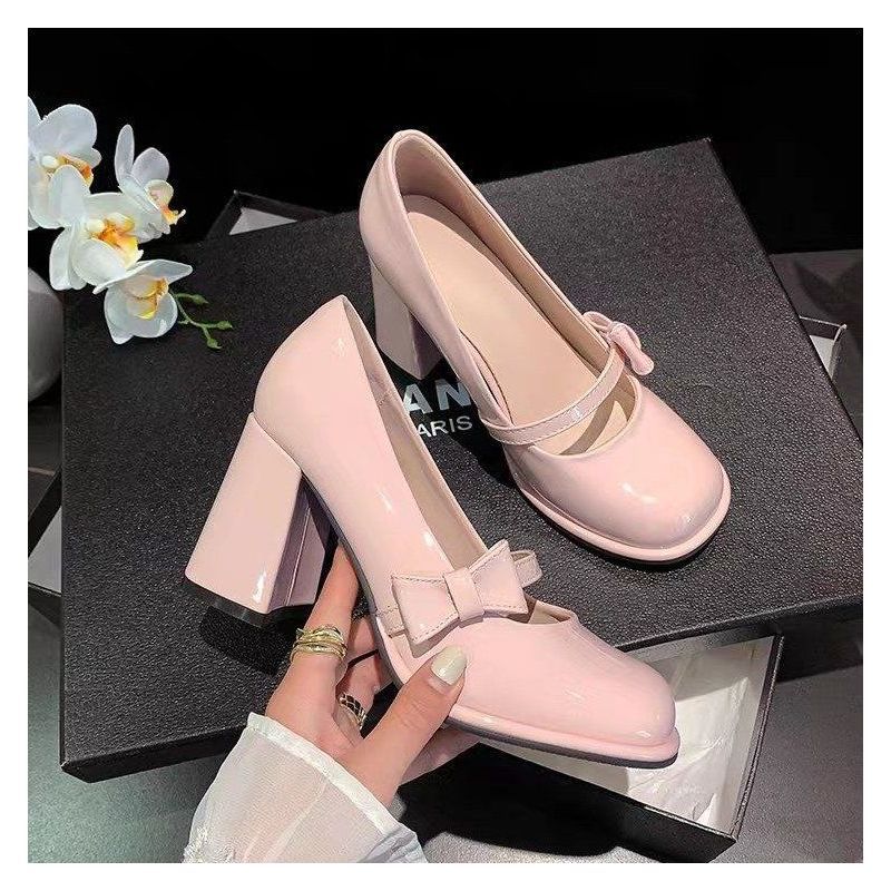 Damen elegante Mary Jane High Heels mit Blockabsatz R&B