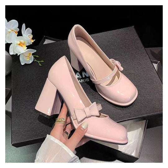 Damen elegante Mary Jane High Heels mit Blockabsatz R&B