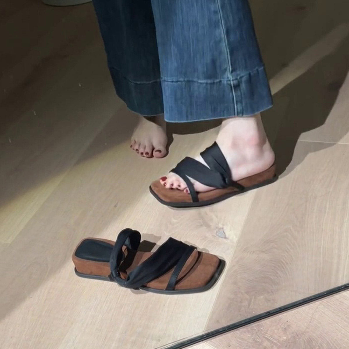 Damen Elegante Sandalen mit umschlingendem Riemen