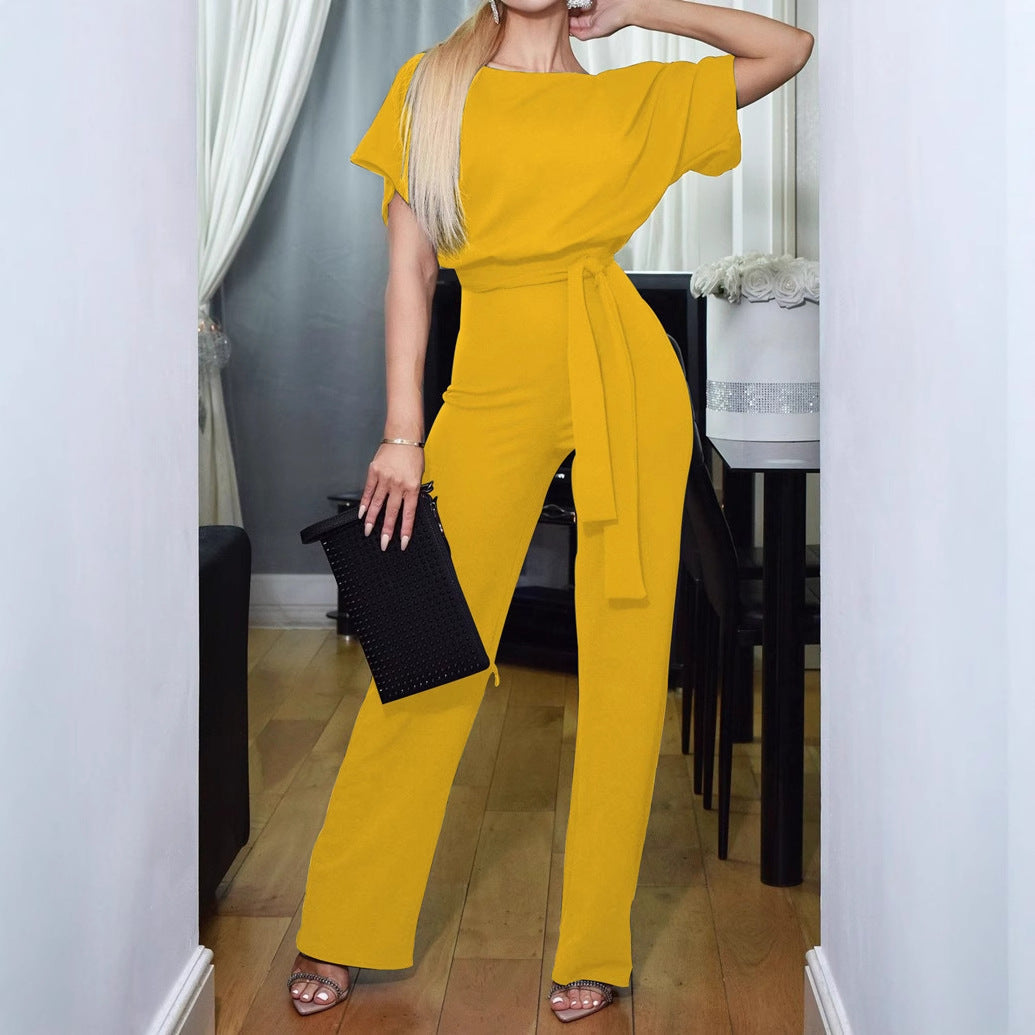 Damen lässiger Zweiteiler mit elegantem Taillengürtel R&B
