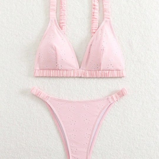 Damen Triangel-Bikini-Set mit verspieltem Rüschendesign R&B