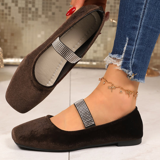 Damen Ballerinas mit glamourösem Riemchen und glitzerndem Schmuckdetail R&B