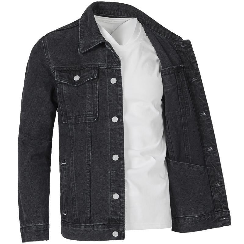 Herren Jeansjacke im modernen Slim-Fit Design mit praktischen Taschen und robusten Nieten R&B