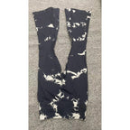 Damen Flared Yoga-Leggings mit einzigartigem Batikmuster