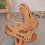Damen Wedge-Sandalen mit floralem Akzent und komfortabler Fußbettung R&B
