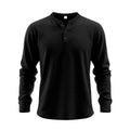 Herren Langarm-Henley-Shirt aus weichem Baumwollmix R&B