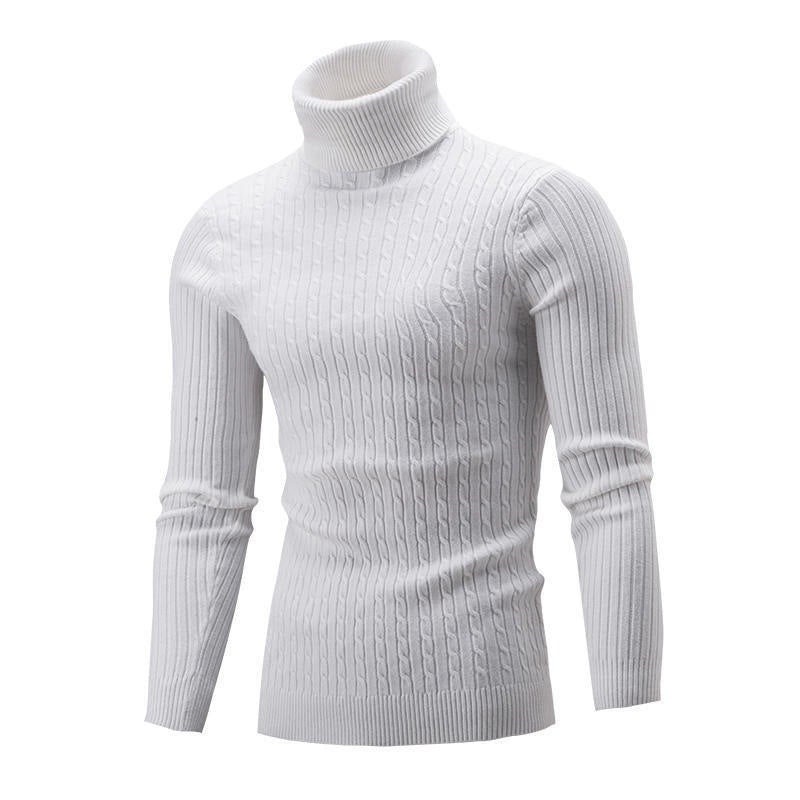 Herren Rollkragenpullover mit strukturiertem Zopfmuster und modernem Schnitt R&B