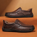 Herren Bequeme Leder Slipper mit atmungsaktiver Sohle R&B