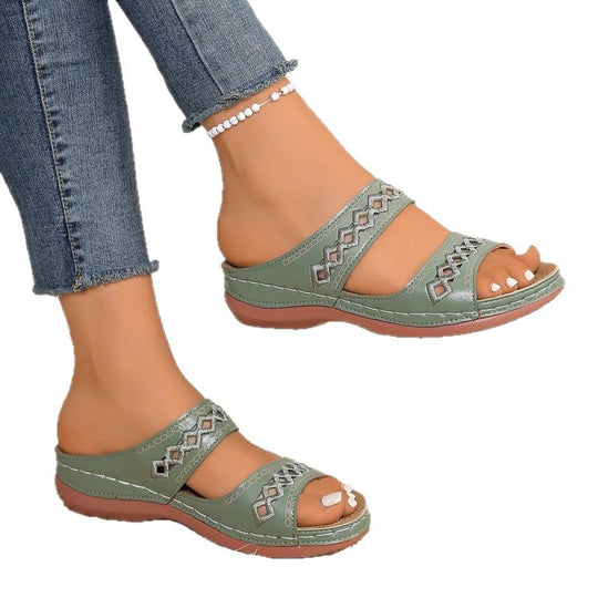Damen Komfort-Sandalen mit modischem Schnallen-Design R&B