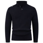 Herren Strickpullover mit hohem Kragen und Knopfdetails R&B