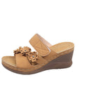 Damen Wedge-Pantoletten mit floralem Dekor und verstellbarem Riemen R&B