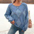 Damen modischer Strickpullover mit glitzernden Details