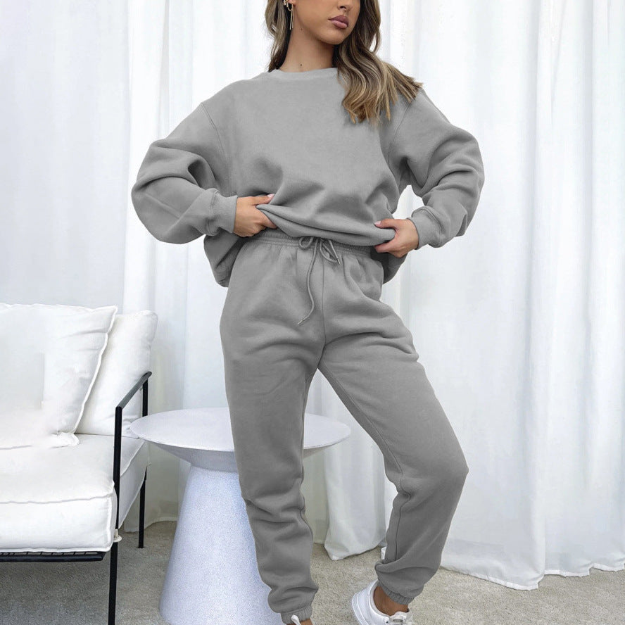 Damen lässiges Fleece-Loungewear-Set R&B