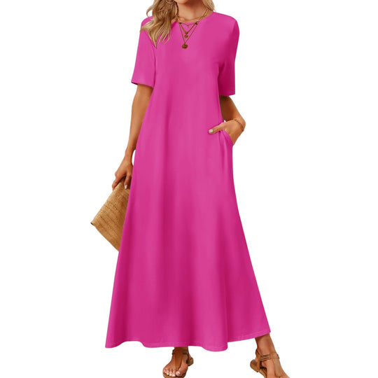Damen Maxikleid mit lässigem Schnitt und praktischen Taschen R&B
