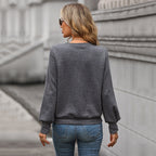 Damen modischer Sweatpullover mit strukturiertem Design und lässigem Schnitt R&B