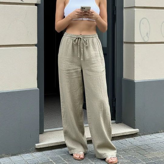Damen Bequeme Sommerhose mit elastischem Bund R&B