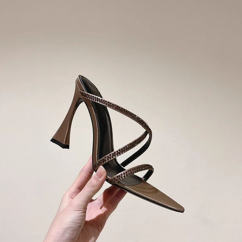 Damen elegante High Heel Sandalen mit verziertem Riemendesign R&B