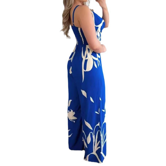 Damen eleganter Jumpsuit mit Casino-Ärmeln und Drapierung R&B