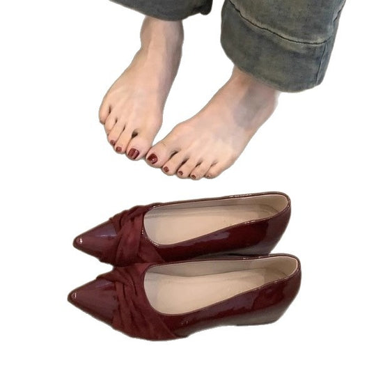 Damen spitze Pumps mit kunstvollem Knoten aus feinem Satin R&B