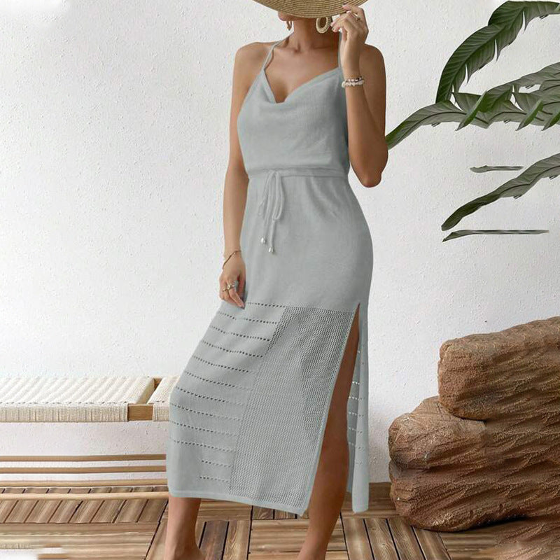 Damen luftiges Strandkleid mit verstellbarem Träger R&B