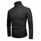 Damen eleganter Strickpullover mit hohem Kragen und feiner Rippenstruktur R&B