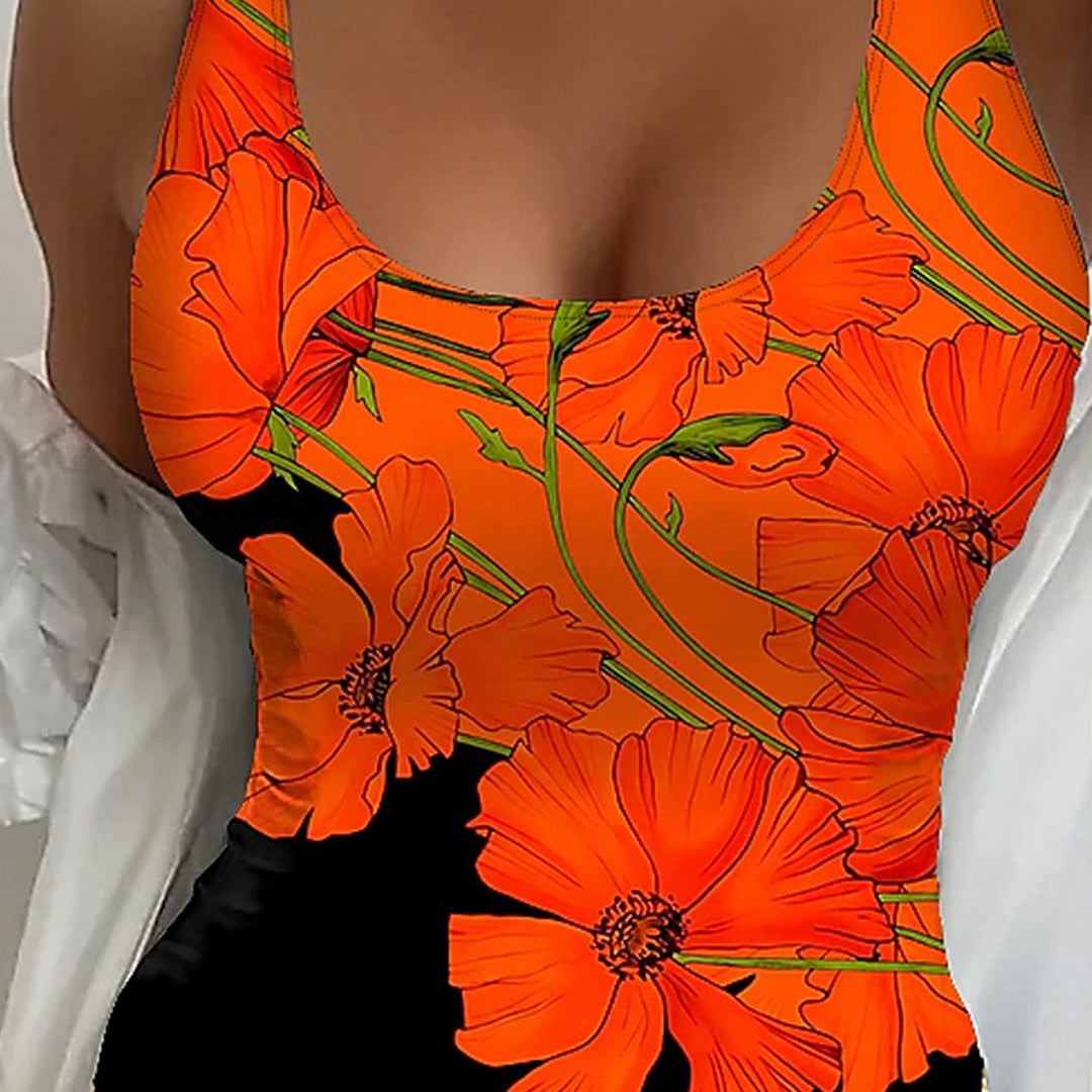 Damen Einteiler Badeanzug mit floralem Design R&B