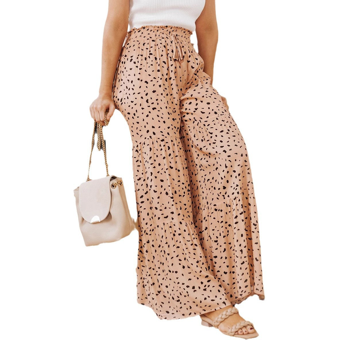 Damen Weit geschnittene Sommerhose mit lässigem Schnitt und elastischem Bund R&B