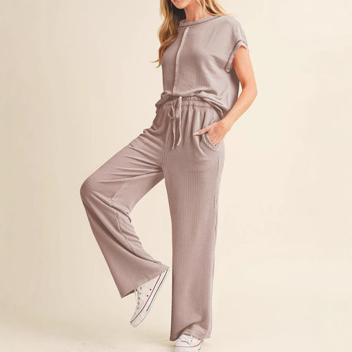 Damen gemütliches Lounge-Set mit hoher Taille R&B