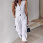 Damen elegantes Anzug-Set mit gestreiftem Design und lässigem Schnitt R&B