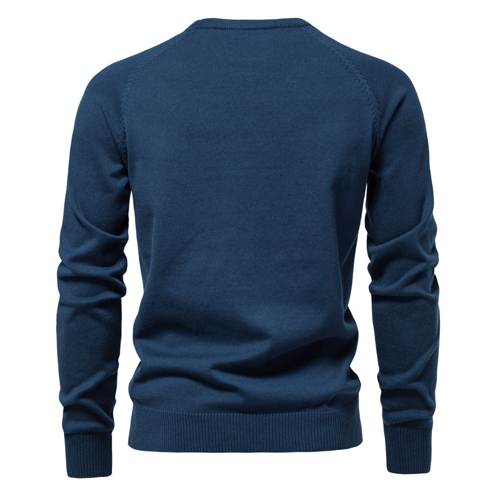Herren Strickpullover mit modernem Strukturmuster und Rundhalsausschnitt R&B