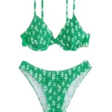 Damen Hochtaillierter Bikini mit gepolstertem Oberteil und verstellbaren Trägern R&B