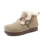 Damen Bequeme Winterstiefeletten mit weichem Innenfutter und modernem Riemendesign R&B