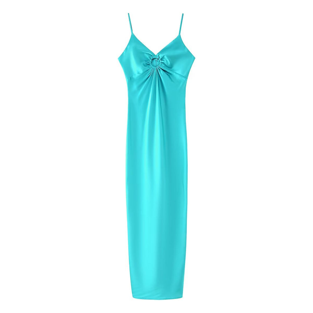 Damen Maxikleid mit einem eleganten Oberteil und zarten Rüschen R&B