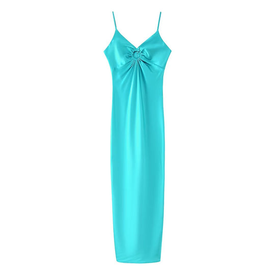 Damen Maxikleid mit einem eleganten Oberteil und zarten Rüschen R&B