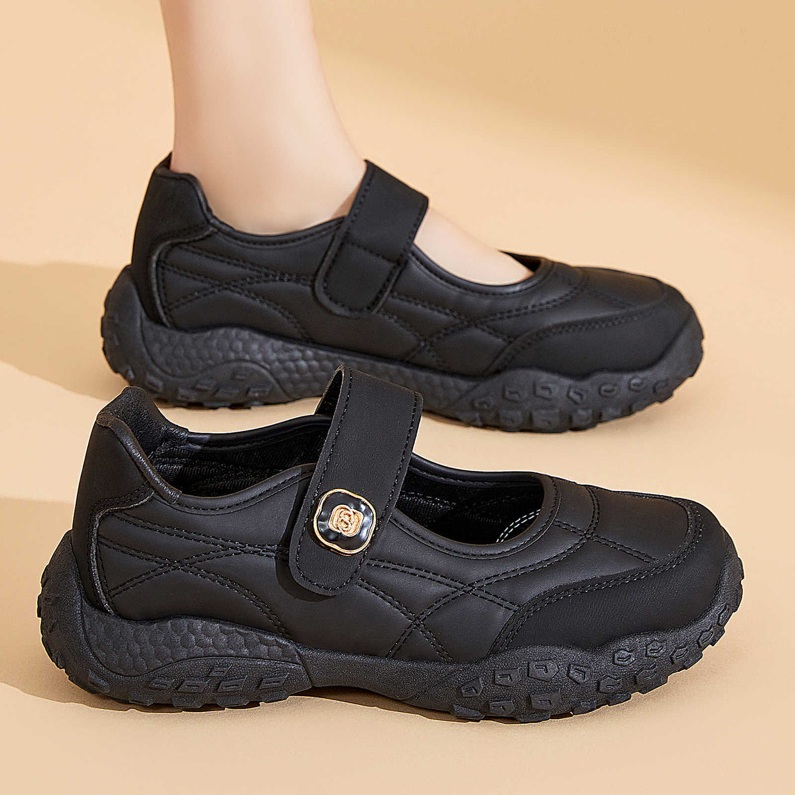 Damen bequeme Alltagsschuhe mit flexiblem Klettverschluss R&B