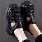 Damen Plateau-Sandalen mit modischem Riemchen-Design und rutschfester Sohle