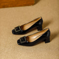 Damen Komfortable Pumps mit stylischem quadratischem Schmuckelement