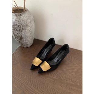 Damen elegante Pumps mit goldener Schnalle R&B