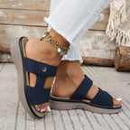 Damen Komfortable Sandalen mit verstellbaren Riemen und atmungsaktiver Oberfläche R&B